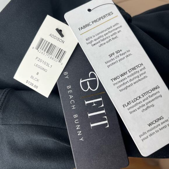 New Beachbunny B-Fit Addison Black Sheer Mesh Activewear Leggings - Picture 9 of 11
